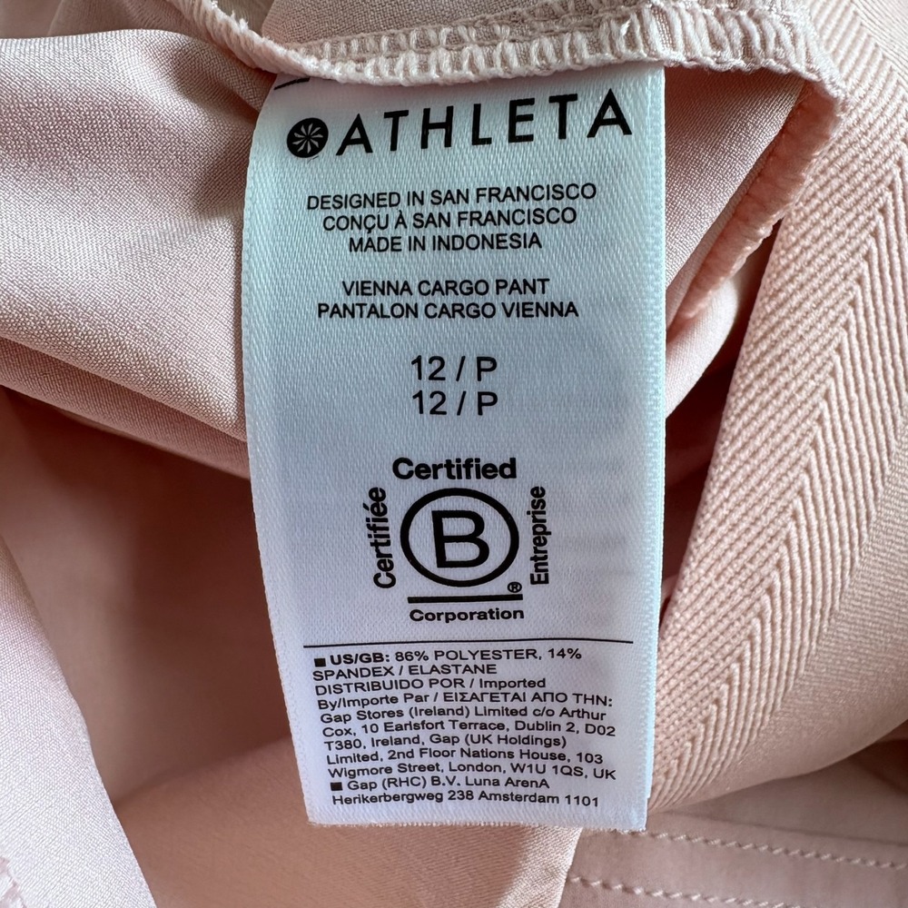 Athleta Womens Light Pink High Rise Straight Leg Vienna Cargo Pants Size 12/P - Picture 6 of 14